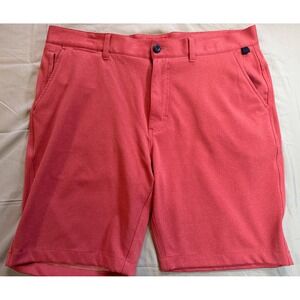 Halsey Sport Mens Golf Shorts Size 35 Coral Pink Heather Performance H44 Active